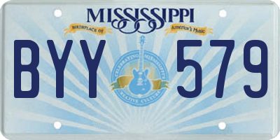 MS license plate BYY579