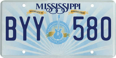 MS license plate BYY580