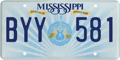 MS license plate BYY581