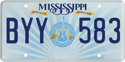 MS license plate BYY583