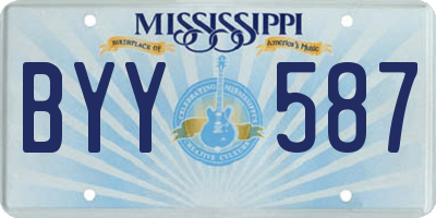 MS license plate BYY587
