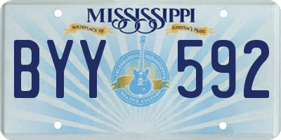 MS license plate BYY592
