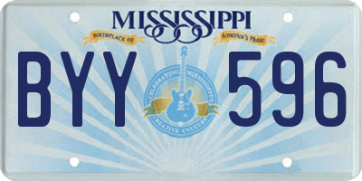 MS license plate BYY596