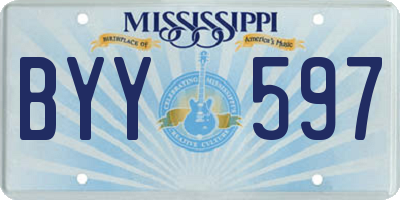 MS license plate BYY597