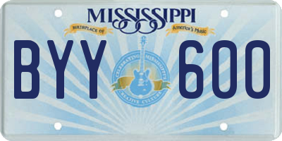 MS license plate BYY600
