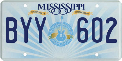 MS license plate BYY602