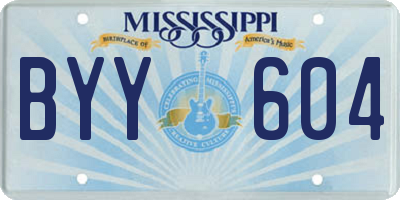MS license plate BYY604