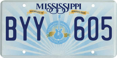 MS license plate BYY605