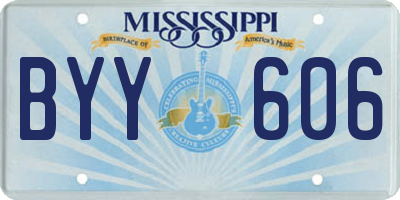 MS license plate BYY606