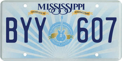 MS license plate BYY607