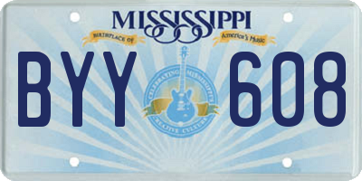 MS license plate BYY608