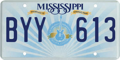 MS license plate BYY613