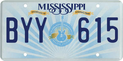 MS license plate BYY615