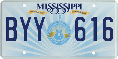MS license plate BYY616