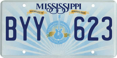MS license plate BYY623