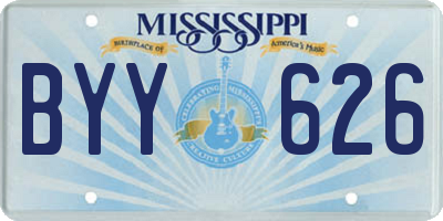 MS license plate BYY626