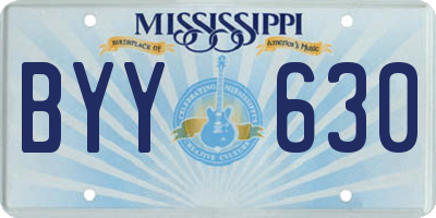 MS license plate BYY630