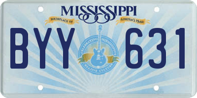 MS license plate BYY631