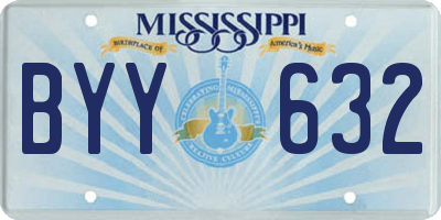 MS license plate BYY632