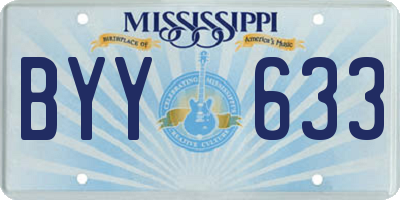 MS license plate BYY633