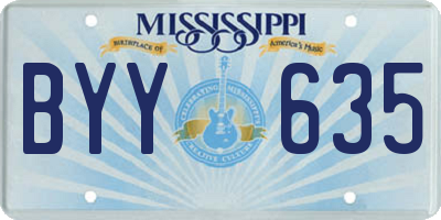 MS license plate BYY635