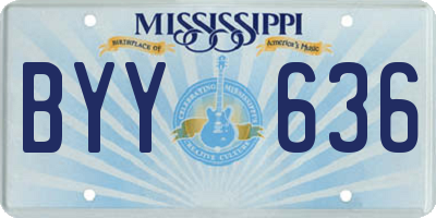 MS license plate BYY636