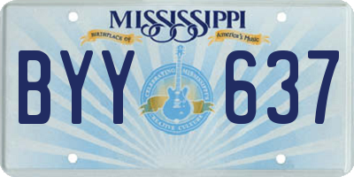 MS license plate BYY637