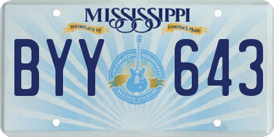 MS license plate BYY643