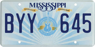 MS license plate BYY645