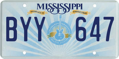 MS license plate BYY647