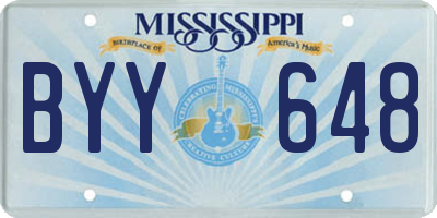 MS license plate BYY648
