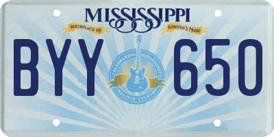 MS license plate BYY650