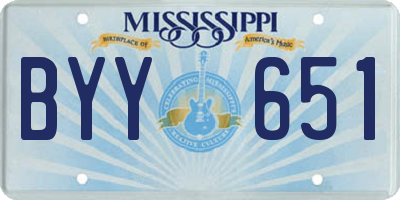 MS license plate BYY651