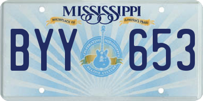 MS license plate BYY653