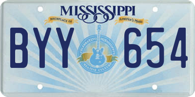 MS license plate BYY654