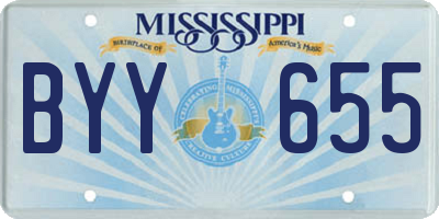 MS license plate BYY655