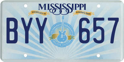 MS license plate BYY657