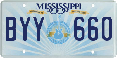 MS license plate BYY660