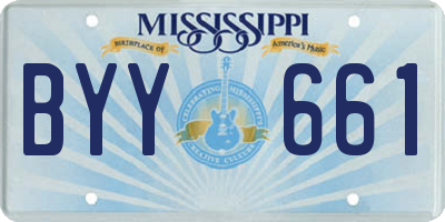 MS license plate BYY661