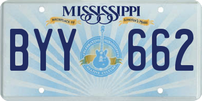 MS license plate BYY662