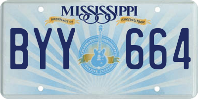 MS license plate BYY664