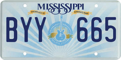 MS license plate BYY665