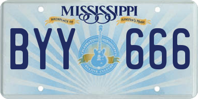 MS license plate BYY666