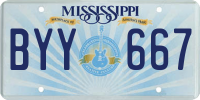 MS license plate BYY667