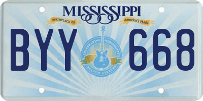 MS license plate BYY668