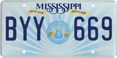 MS license plate BYY669
