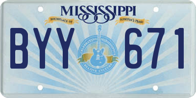 MS license plate BYY671