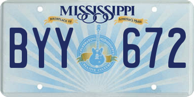 MS license plate BYY672