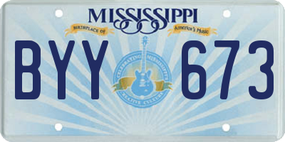 MS license plate BYY673