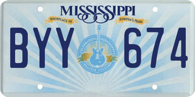 MS license plate BYY674